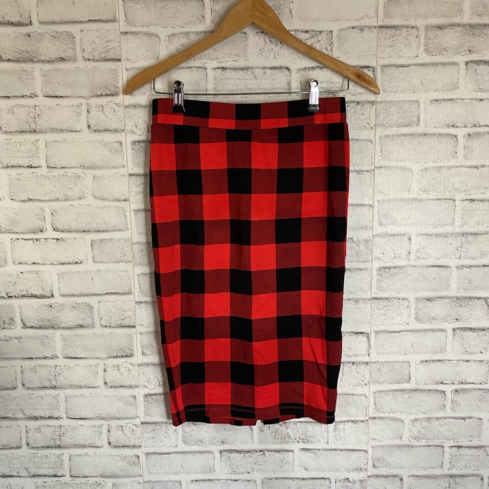 Gianni Bini Buffalo Plaid Pencil Skirt